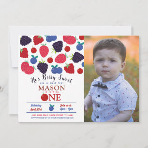 Berry Sweet One First Birthday Boys Fruit Kaart