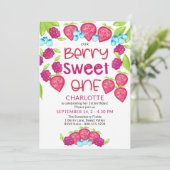 Berry Sweet One Mixed Berries Girls 1ste verjaarda Kaart (Staand voorkant)