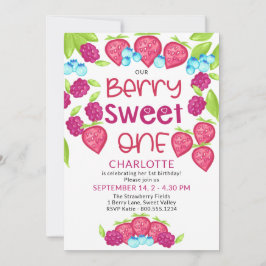 Berry Sweet One Mixed Berries Girls 1ste verjaarda Kaart