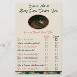 Berry Sweet Paar Quiz Vrijgezellenfeest spel