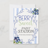 Berry Sweet Paint Station blueberry  Sign  Kaart (Voorkant)