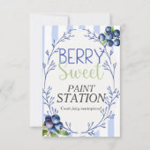 Berry Sweet Paint Station blueberry  Sign  Kaart (Achterkant)