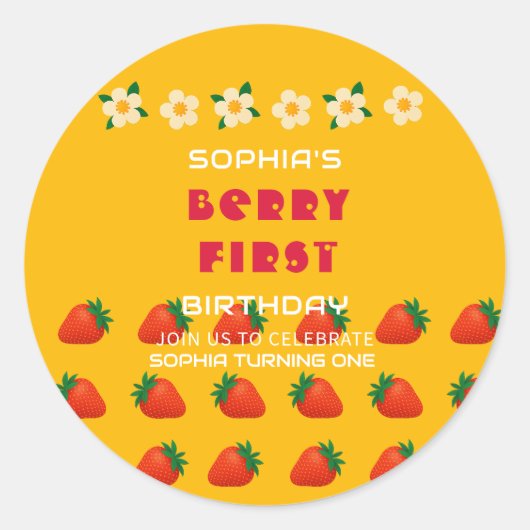 Berry Sweet Party Ronde Sticker (Voorkant)