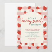 BERRY SWEET PARTY UITNODIGEN KAART (Voorkant / Achterkant)