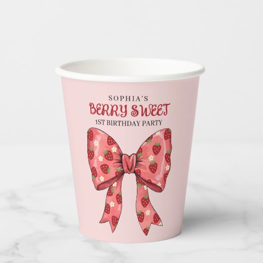 Berry Sweet Party uitnodiging Papieren Bekers (Voorkant)