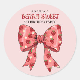 Berry Sweet Party uitnodiging Ronde Sticker