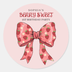 Berry Sweet Party uitnodiging Ronde Sticker