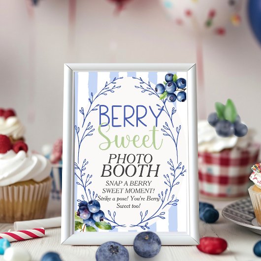 Berry Sweet PHOTO BOOTH Blueberry  Sign  Kaart