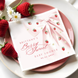 Berry Sweet Pink Bow Baby shower servetten