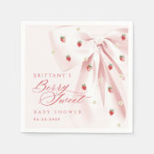 Berry Sweet Pink Bow Baby shower servetten (Voorkant)