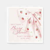 Berry Sweet Pink Bow Baby shower servetten (Voorkant)