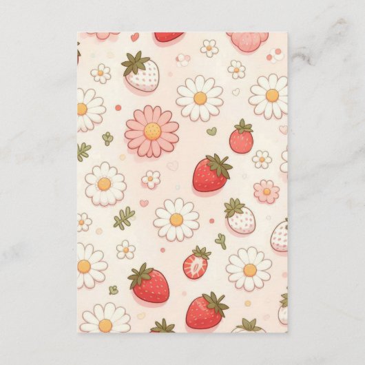 Berry Sweet Pink Coquette Baby Diapper Raffle Informatiekaartje (Achterkant)