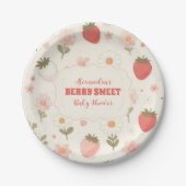 Berry Sweet Pink Coquette Baby Papieren Bordje (Voorkant)
