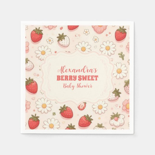 Berry Sweet Pink Coquette Baby Servet (Voorkant)