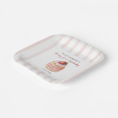 Berry Sweet Pink First Birthday  Papieren Bordje (Gebogen)