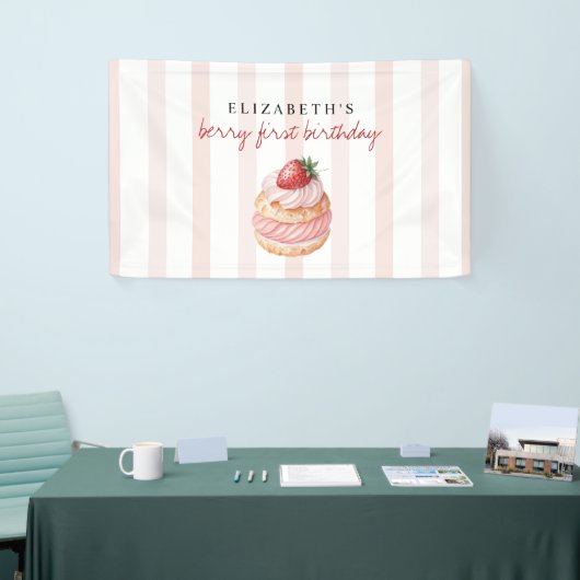 Berry Sweet Pink First Birthday Spandoek (Beurs)