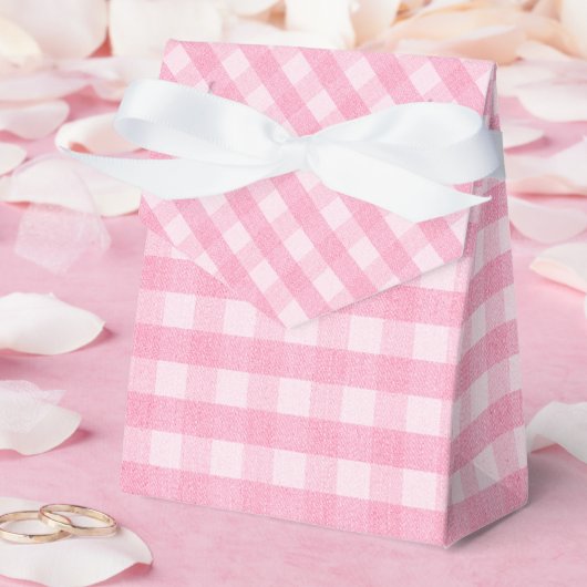 Berry Sweet Pink Gingham Baby shower Favor Box Bedankdoosjes (Huwelijk)