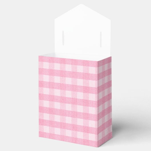 Berry Sweet Pink Gingham Baby shower Favor Box Bedankdoosjes (Geopend)