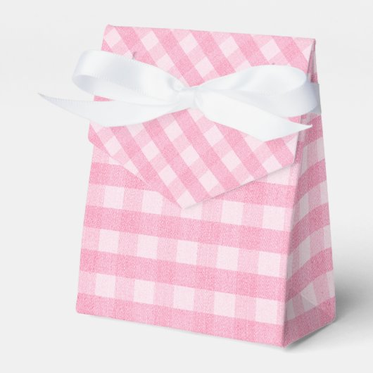 Berry Sweet Pink Gingham Baby shower Favor Box Bedankdoosjes (Voorkant Zijde)