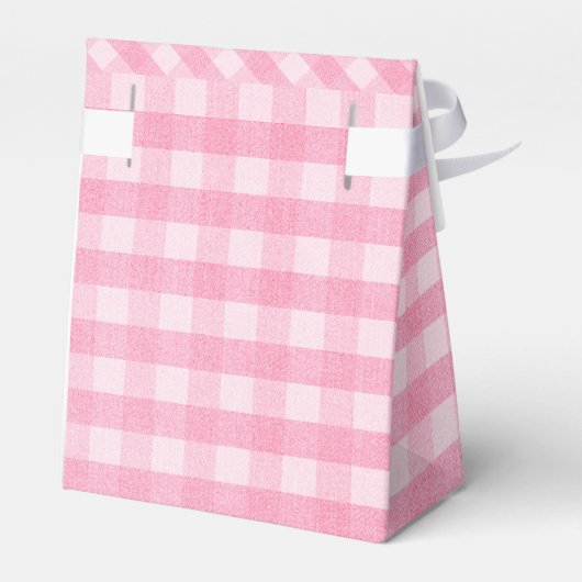 Berry Sweet Pink Gingham Baby shower Favor Box Bedankdoosjes (Achterkant)