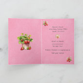 Berry Sweet Pink Gingham Baby shower Invitation (Binnen)