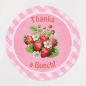 Berry Sweet Pink Gingham-Baby shower Labels (Design 1)