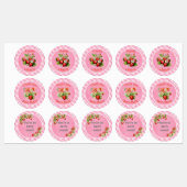 Berry Sweet Pink Gingham-Baby shower Labels (Vel)