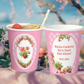 Berry Sweet Pink Gingham-Baby shower Papieren Bekers