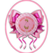 Berry Sweet Pink Gingham-Baby shower Ronde Button 6,0 Cm