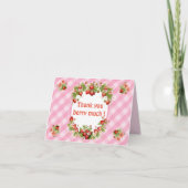 Berry Sweet Pink Gingham Bedankkaart (Voorkant)