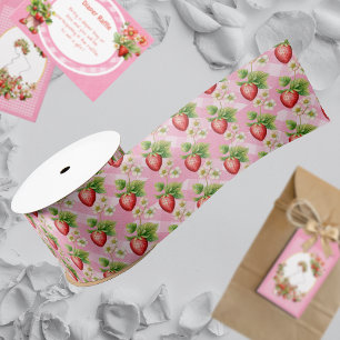 Berry Sweet Pink Gingham Douche Satijnen Lint