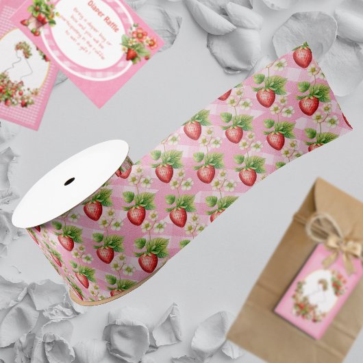 Berry Sweet Pink Gingham Douche Satijnen Lint
