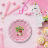 Berry Sweet Pink Gingham douchepapier Bord (Feest)