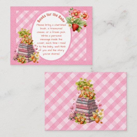 Berry Sweet Pink Gingham douchewand Kaart (Voorkant / Achterkant)