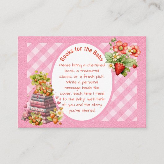 Berry Sweet Pink Gingham douchewand Kaart (Voorkant)