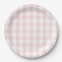 Berry Sweet Pink Gingham Verjaardagsfeestje Papieren Bordje