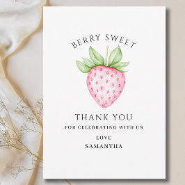 Berry Sweet Pink Girl Baby shower Bedankkaart