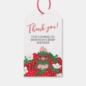 Berry Sweet Pink Strawberry Baby shower Bedankt Cadeaulabel (Voorkant)