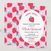 Berry Sweet Pink Strawberry Baby Shower