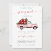 Berry Sweet Pink Truck rode aardbei Baby shower Kaart (Voorkant)