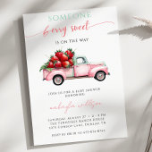 Berry Sweet Pink Truck rode aardbei Baby shower Kaart