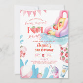 Berry Sweet Pool verjaardagsfeestje Kaart (Voorkant)