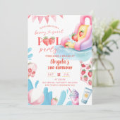 Berry Sweet Pool verjaardagsfeestje Kaart (Staand voorkant)