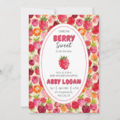 Berry Sweet Raspberry Baby shower Kaart (Voorkant)