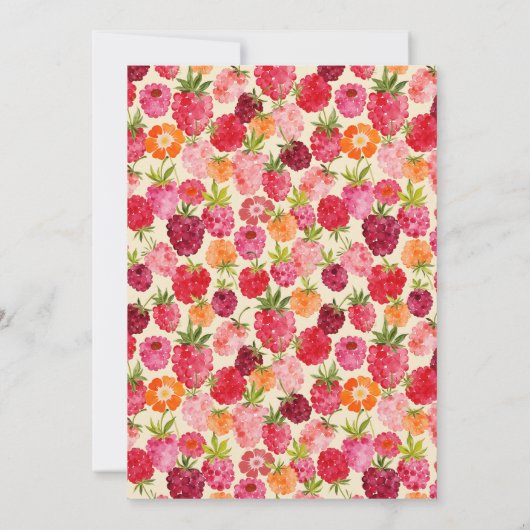 Berry Sweet Raspberry Baby shower Kaart (Achterkant)