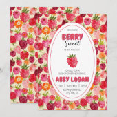 Berry Sweet Raspberry Baby shower Kaart (Voorkant / Achterkant)