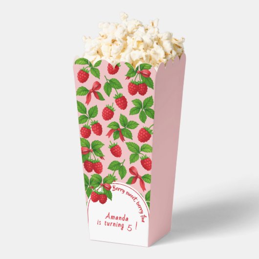 Berry Sweet Raspberry Kids Verjaardagsfeestje - Bedankdoosjes (Popped)