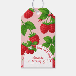 Berry Sweet Raspberry Kids Verjaardagsfeestje - Cadeaulabel
