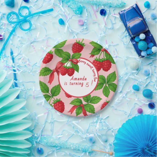 Berry Sweet Raspberry Kids Verjaardagsfeestje - Papieren Bordje (Feest)