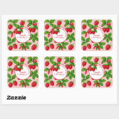 Berry Sweet Raspberry Kids Verjaardagsfeestje - Vierkante Sticker (Vel)
